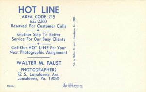 Advertising Postcard, PA, Lansdowne Pennsylvania, Walter M. Faust Photographers
