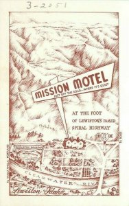 Idaho North Lewiston Mission Motel 1950s Roadside Postcard 22-5427
