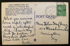 Vintage Postcard 1940's Cain's (Lobster House), N. Weymouth, Massachusetts (MA)