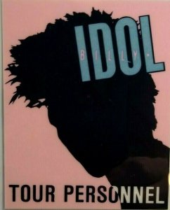 Billy Idol Backstage Pass Original 1987 1988 Concert Tour New Wave Rock 2 Sided