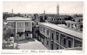 Catholic School and Church Helouan Egypt Postcard