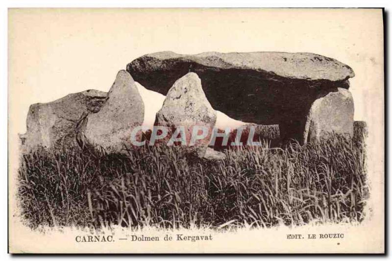 Old Postcard Dolmen Menhir Carnac Dolmen Kergavat