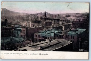 Butte Montana MT Postcard A Bunch Of Skyscrapers Metropolis 1910 Antique