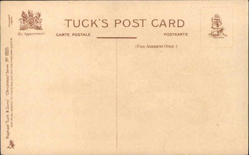 Tuck Christmas #1820 Fancy Boy & Girl c1910 Postcard #2
