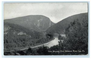 1911 Three Mountain View Delaware water Gap Pennsylvania Posted Antique Postcard 