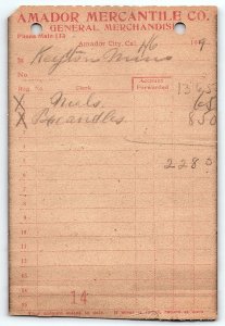 1919 AMADOR MERCANTILE  AMADOR CITY CA KEYSTONE MINE SUTTERS MILL INVOICE  Z3523