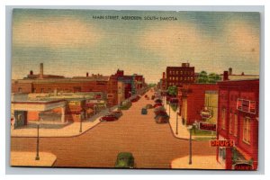 Vintage 1940's Postcard Antique Autos on Main Street in Aberdeen South Dakota