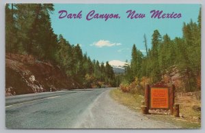 Dark Canyon New Mexico~Drive On Hwy US 70~Sierra Blanca Sign~Vintage Postcard