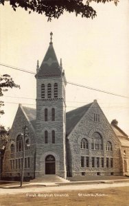 Real Photo Postcard First Baptist Church in Ottawa, Kansas~121392