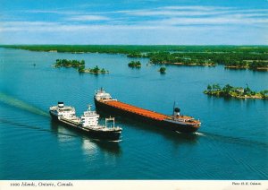 Freighters on St Lawrence Seaway - Thousand Islands, Ontario, Canada