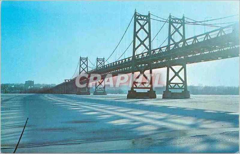 Postcard Ancient Shadows on the Ice Frozen Mississippi River at The Davenport...