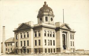 c1912 RPPC Postcard; New Court House, Carrington ND Foster County posted