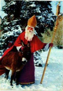 CPM AK Santa Claus with a Donkey TURKEY (851684)