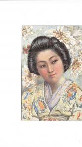 B81630 geisha types paint peinture   japan  front/back image