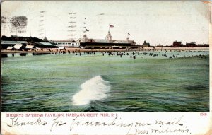 Sherry's Bathing Pavilion, Narragansett Pier RI UDB c1906 Vintage Postcard S03