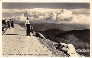 J49/ Great Smoky Mountain Park Tennessee Postcard RPPC c40-50s Cline Dome 74