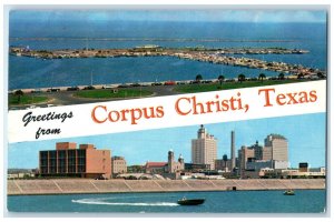 1957 Greetings From Skyline Exterior Building Corpus Christi Texas TX Postcard