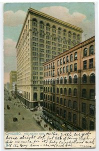 First National Bank Chicago Illinois 1907 postcard