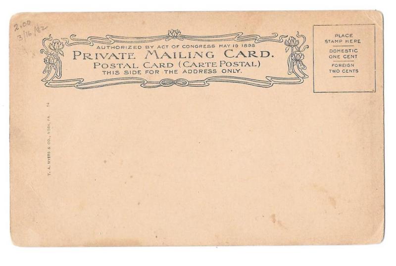 PA Old Market Sheds Centre Square Private Mailing Card