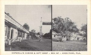 Avon Park Florida Capwell's Cabins and Gift Shop Vintage Postcard AA10658