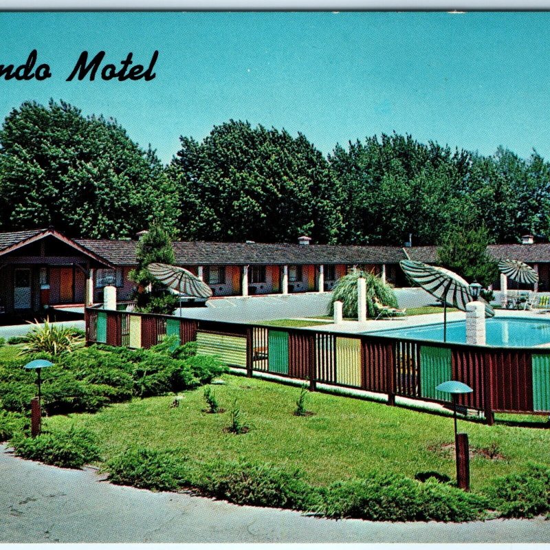 c1950s North Chico, CA Rio Lindo Motel Postcard Pool Beautiful Virgil Coenen A91