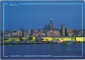 Valletta Marsamxet Harbour Malta Postcard