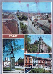 VINTAGE CONTINENTAL SIZE POSTCARD HISTORICAL KOSICE SLOVAKIA