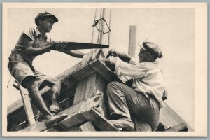 ISRAEL JEWISH BUILDERS PHOTO J. BENOR-KALTER VINTAGE POSTCARD Judaica