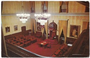 Assembly Chamber, Legislative Building, Fredericton NB, 1986 Chrome Postcard