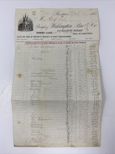 1878 Wellington Bros & Co. Billhead Invoice Statement Boston Chauncy Street