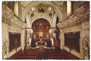 Mission San Xavier del Bac, Interior View, Tucson, Arizona, Chrome Postcard