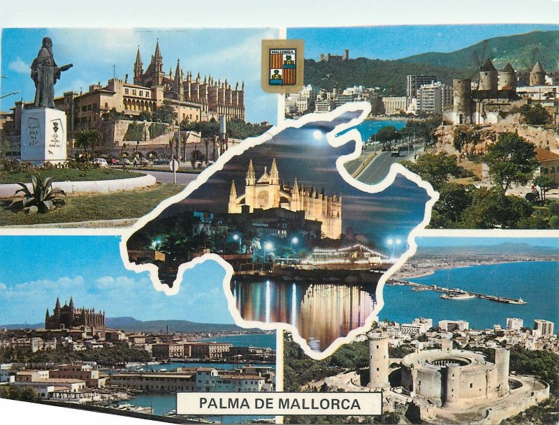 Postcard Spain Palma de Mallorca castle