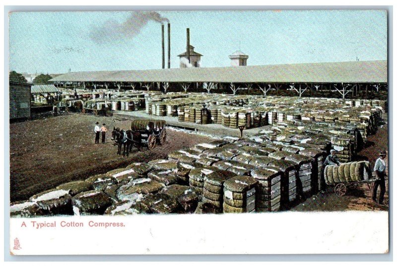 Waco Texas TX Postcard Bird's Eye View Of A Typical Cotton Compress c1910's Tuck