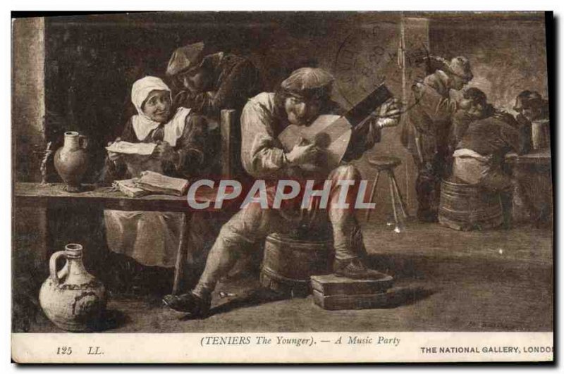 Postcard Old Teniers The Younger A Music Party National Gallery London