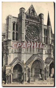 Postcard Old Cathedral of Chartres North Portal
