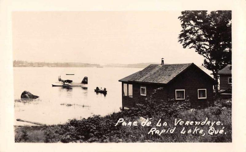 Rapid Lake Quebec Canada Parc de la Verendrye Cottage Real Photo PC J79780