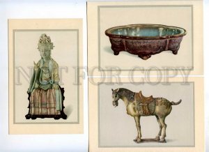 434296 CHINA treasures antiquity set 6 postcards-images on mat original cover