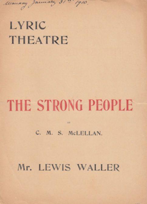 The Strong People Lewis Waller Military Play Lyric Theatre Programme