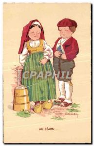 Old Postcard the Bearn Basque Folklore Costume