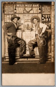 Postcard RPPC c1908 Seattle Washington Wild West Bar Studio Photo Named Men