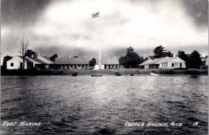 Real Photo Postcard Fort Wilkins in Copper Harbor, Michigan