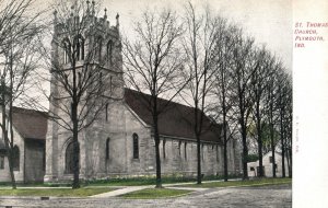 VINTAGE POSTCARD ST. THOMAS CHURCH PLYMOUTH INDIANA c. 1910 FRESH CONDITION