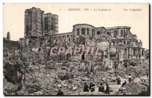 Old Postcard Noyon La Cathedrale The Cathedral Army