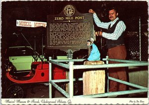 VINTAGE CONTINENTAL SIZE POSTCARD MUSICAL MUSEUM & ARCADE UNDERGROUND ATLANTA