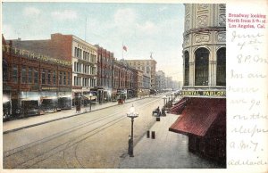 Broadway looking North from 5th Street, Los Angeles, CA 1907 Vintage Postcard