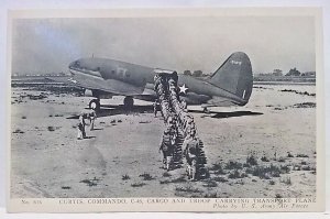 Curtis Commando C-46 military cargo and troop transport plane postcard WW2 WWII