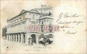 Old Postcard Reims Theater (map 1900)