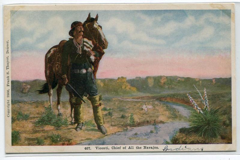 Vicenti Chief of All Navajos Native American Indian 1920c postcard