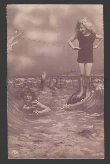 113338 Swiming Girls as MERMAIDS Vintage PHOTO Collage NPG PC