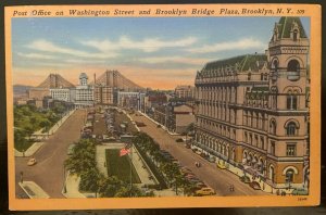 Vintage Postcard 1957 Post Office, Brooklyn Bridge Plaza, Brooklyn, New York NY